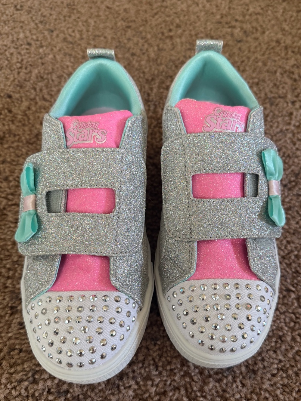 Girls 2 Skechers Light Up Velcro sneakers
